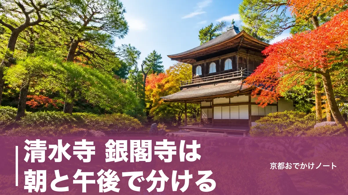 清水寺 銀閣寺は朝と午後で分ける｜土休日EX100で1本、銀閣寺1,000円と駐車場規制のアイキャッチ画像