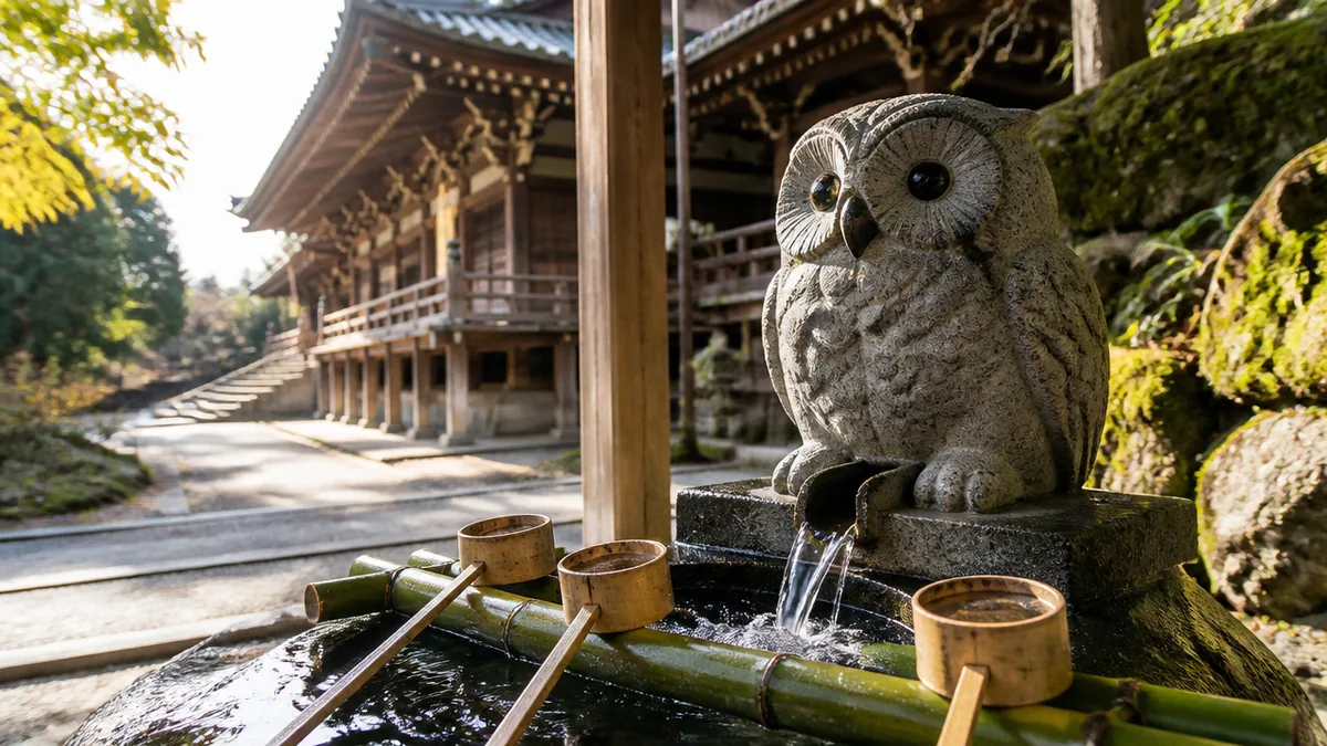 轟門から本堂へ:梟の手水鉢と弁慶の鉄下駄はどこで見る?の解説画像