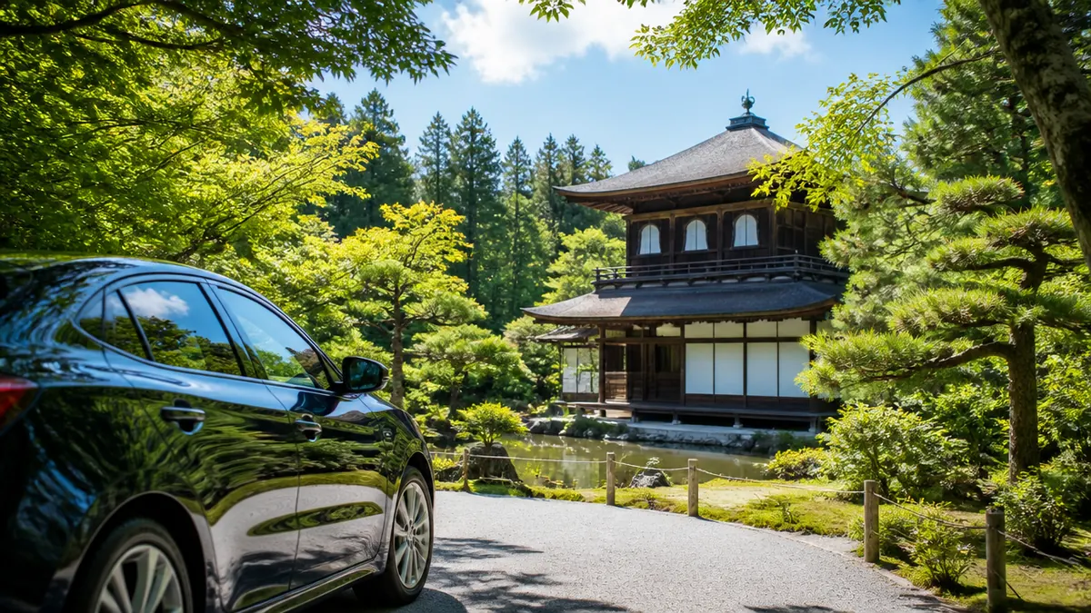 銀閣寺から金閣寺へ車で移る場合の駐車場と段取りの解説画像